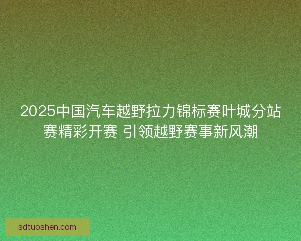 2025中国汽车越野拉力锦标赛叶城分站赛精彩开赛 引领越野赛事新风潮 2025中国汽车越野拉力锦标赛叶城分站赛精彩开赛 引领越野赛事新风潮